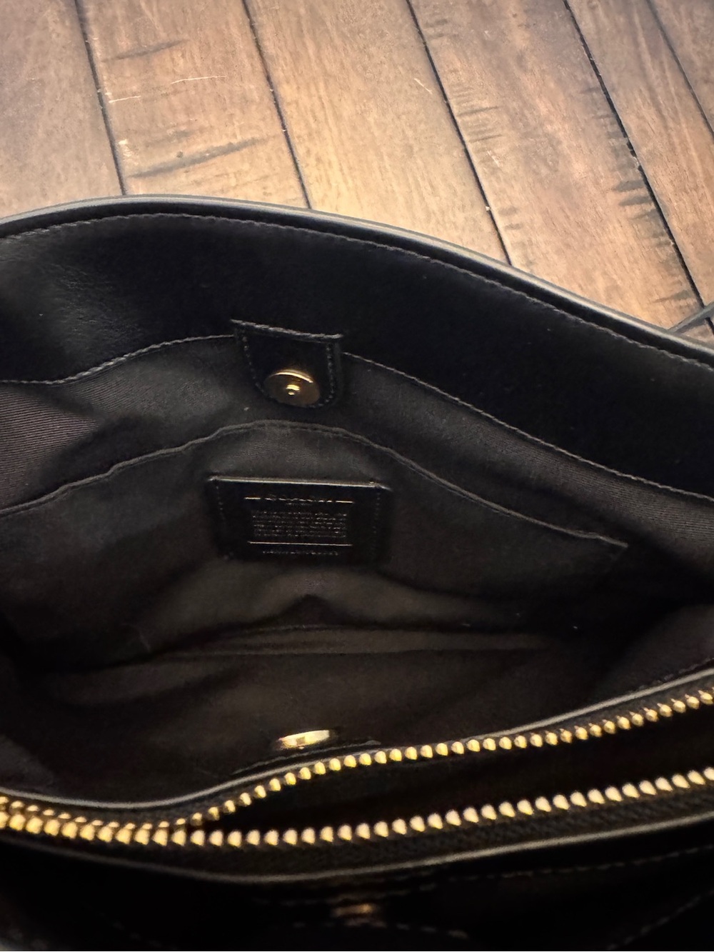 Coach Brown Signature Leather Gold Chain Purse Shoulder Bag F29683 Medium - Picture 11 of 15